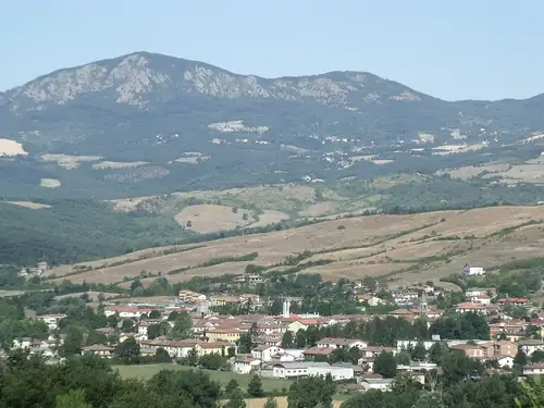 Panorama of Firenzuola, Mugello, Province of Florence, Tuscany, Italy